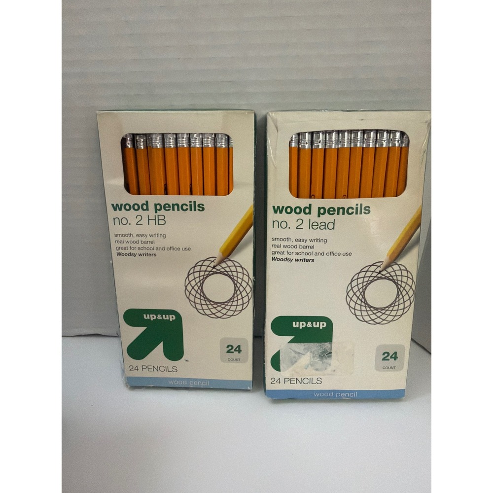 Up & Up Wood Pencils No. 2 HB Lead Yellow 24 Count 2 Pack 42 Total Pencils